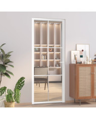 Porte intérieure 83x201,5 cm Blanc Verre ESG et aluminium | Mobilier & Déco
