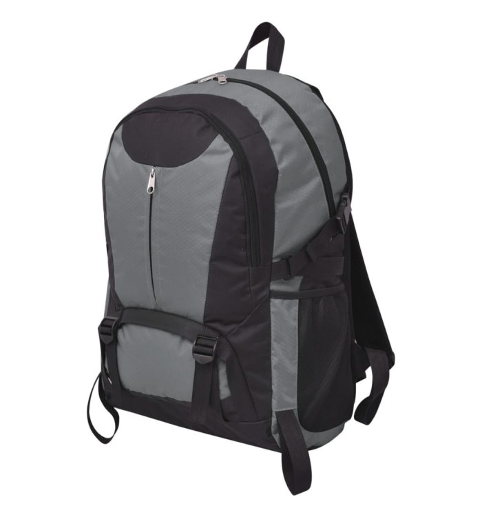 Sac à dos de randonnée 40 L noir et gris | Mobilier & Déco