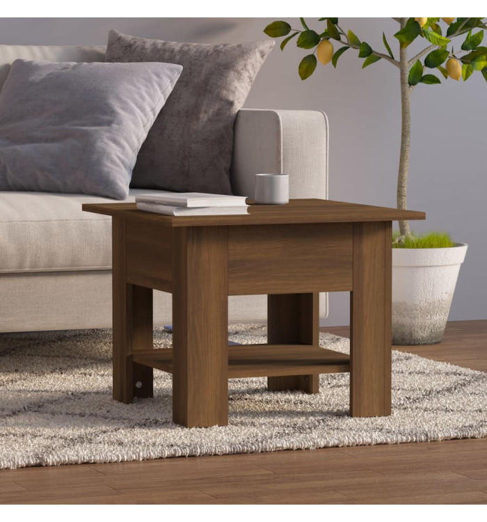 Table basse chêne marron 55x55x42 cm bois d'ingénierie | Mobilier & Déco