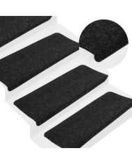 Tapis d'escalier auto-adhésifs 15 pcs 65x24,5x3,5 cm Anthracite | Mobilier & Déco