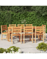 Ensemble à manger de jardin 9 pcs Bois de teck solide | Mobilier & Déco