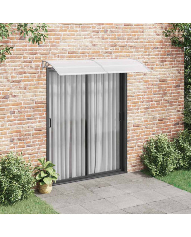 Auvent de porte Gris et transparent 200x75 cm PC | Mobilier & Déco