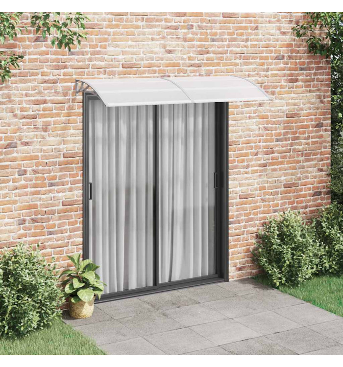 Auvent de porte Gris et transparent 200x75 cm PC | Mobilier & Déco