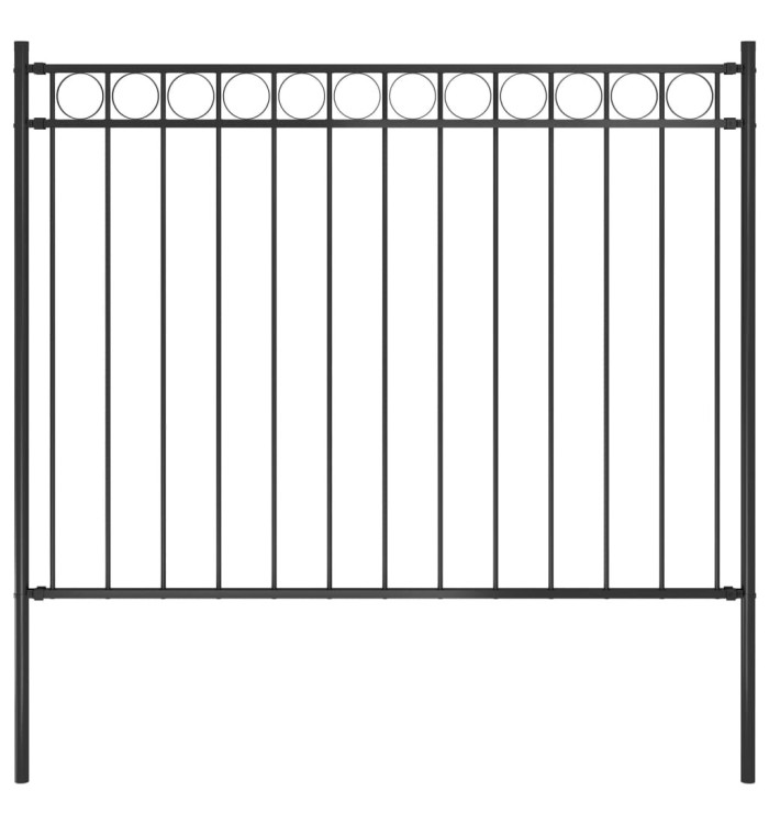 Clôture de jardin Acier 1,7x1,2 m Noir | Mobilier & Déco