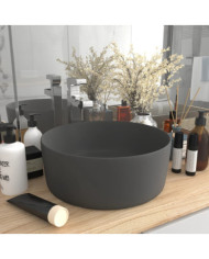 Lavabo rond de luxe Gris foncé mat 40x15 cm Céramique | Mobilier & Déco