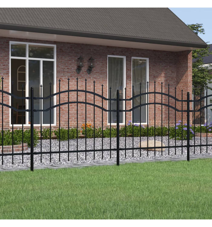 Clôture de jardin avec sommet de lance Noir 140 cm | Mobilier & Déco