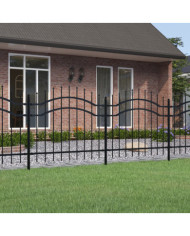 Clôture de jardin avec sommet de lance Noir 140 cm | Mobilier & Déco
