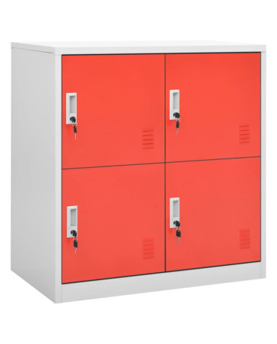 Armoire à casiers Gris clair et rouge 90x45x92,5 cm Acier | Mobilier & Déco