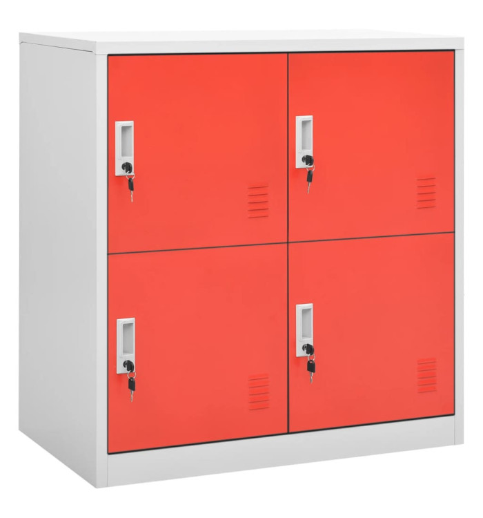 Armoire à casiers Gris clair et rouge 90x45x92,5 cm Acier | Mobilier & Déco