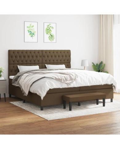 Sommier à lattes de lit avec matelas Marron foncé 200x200 cm | Mobilier & Déco