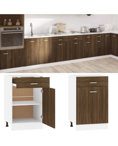 Armoire de plancher à tiroir "Lyon" Chêne marron 50x46x81,5 cm | Mobilier & Déco