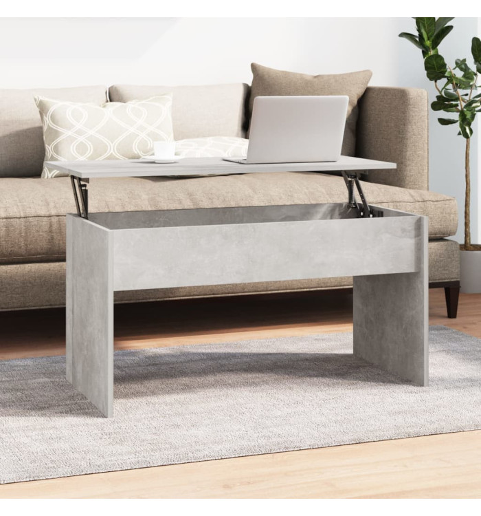 Table basse gris béton 102x50,5x52,5 cm bois d'ingénierie | Mobilier & Déco