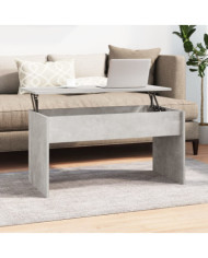 Table basse gris béton 102x50,5x52,5 cm bois d'ingénierie | Mobilier & Déco