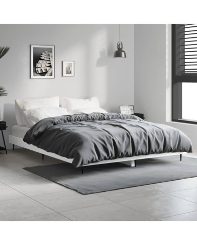 Cadre de lit sans matelas blanc 140x190 cm bois d'ingénierie | Mobilier & Déco