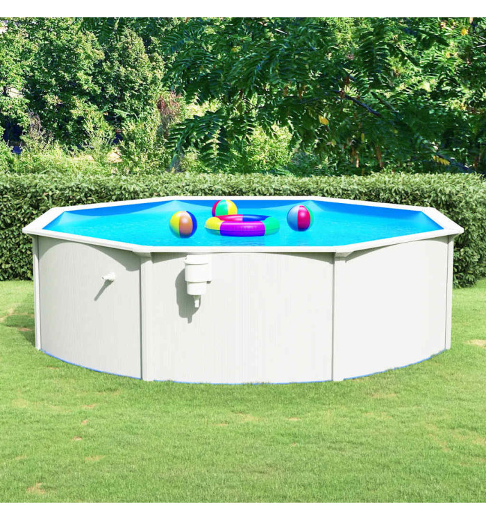 Piscine ronde avec parois en acier 460x120 cm Blanc | Mobilier & Déco