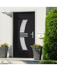 Porte d'entrée anthracite 98x200 cm PVC | Mobilier & Déco
