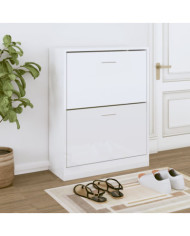 Armoire à chaussure Blanc brillant 63x24x81 cm Bois ingénierie | Mobilier & Déco