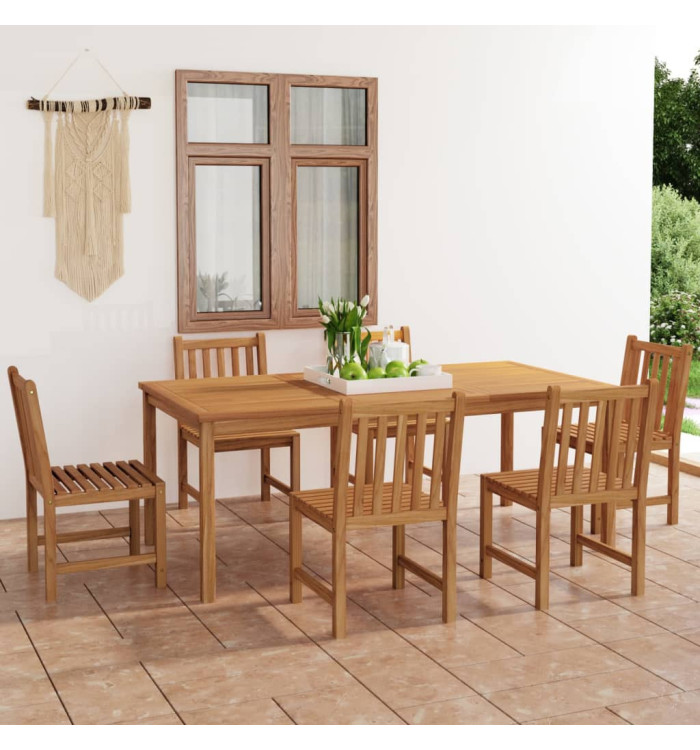 Ensemble à manger de jardin 7 pcs Bois de teck solide | Mobilier & Déco