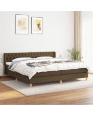 Sommier à lattes de lit avec matelas Marron foncé 200x200 cm | Mobilier & Déco