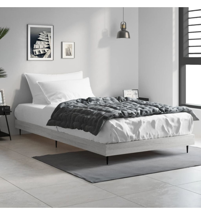 Cadre de lit sans matelas sonoma gris 90x190 cm | Mobilier & Déco