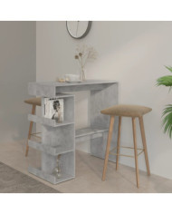 Table de bar étagère de rangement Gris béton Bois d'ingénierie | Mobilier & Déco
