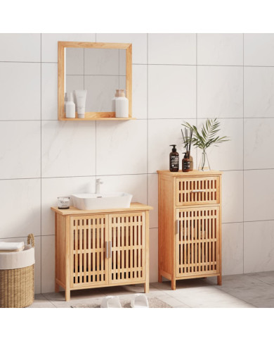 Ensemble de meubles de salle de bain 3 pcs Bois massif de noyer | Mobilier & Déco