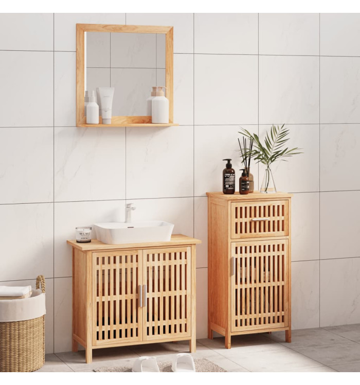 Ensemble de meubles de salle de bain 3 pcs Bois massif de noyer | Mobilier & Déco