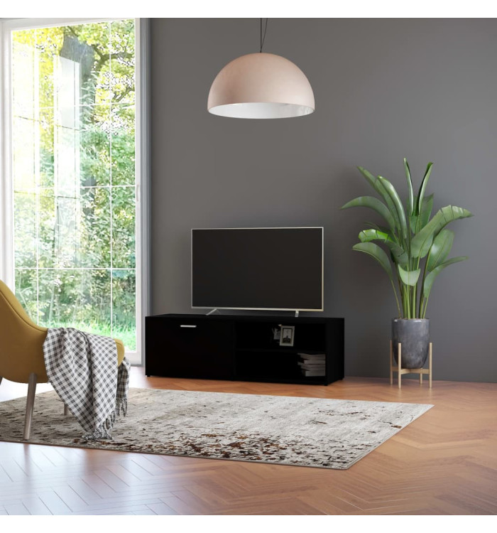 Meuble TV Noir 120x34x37 cm Bois d’ingénierie | Mobilier & Déco