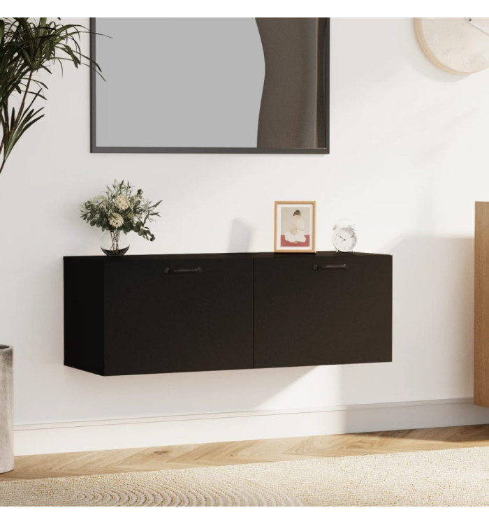 Armoire murale Noir 100x36,5x35 cm Bois d'ingénierie | Mobilier & Déco
