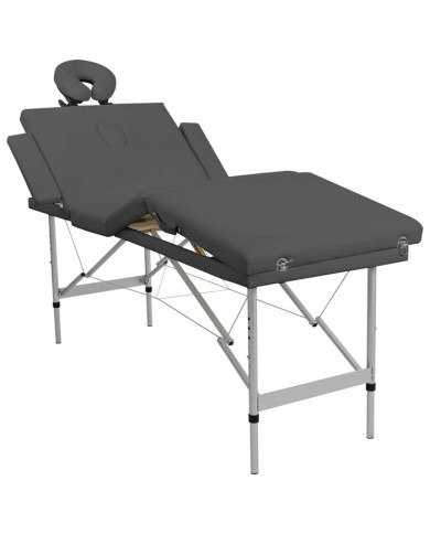 Table de massage 4 zones Cadre en aluminium Anthracite 186x68cm | Mobilier & Déco