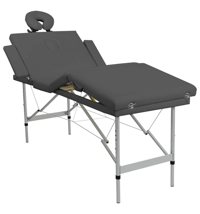 Table de massage 4 zones Cadre en aluminium Anthracite 186x68cm | Mobilier & Déco