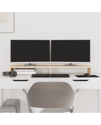 Support pour moniteur 100x27x10 cm Bois de pin solide | Mobilier & Déco
