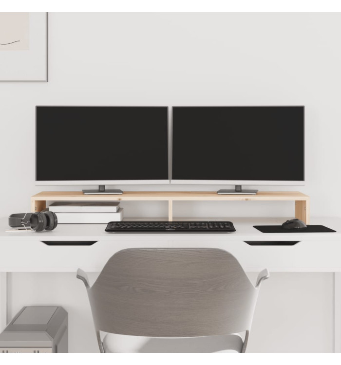 Support pour moniteur 100x27x10 cm Bois de pin solide | Mobilier & Déco