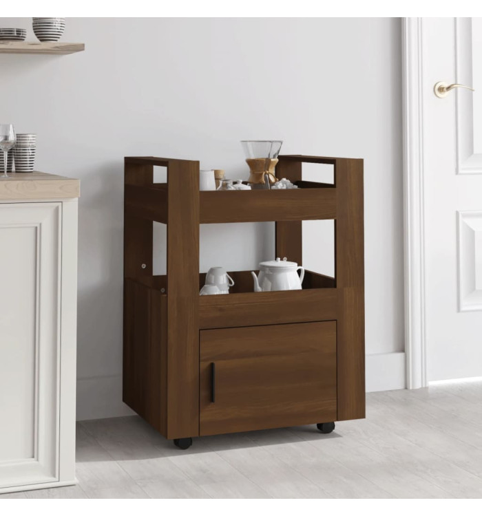 Chariot de cuisine Chêne marron 60x45x80 cm Bois d'ingénierie | Mobilier & Déco