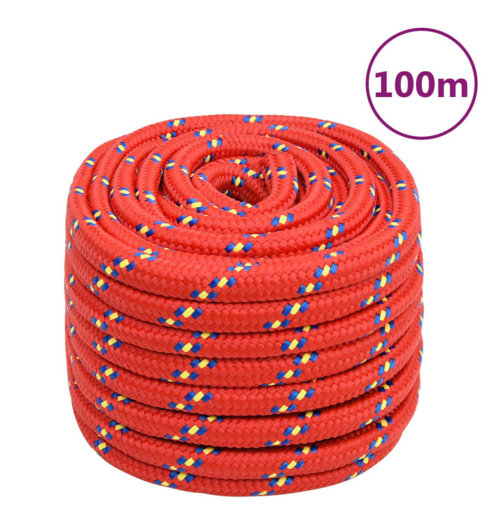 Corde de bateau Rouge 20 mm 100 m Polypropylène | Mobilier & Déco