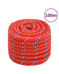 Corde de bateau Rouge 20 mm 100 m Polypropylène | Mobilier & Déco