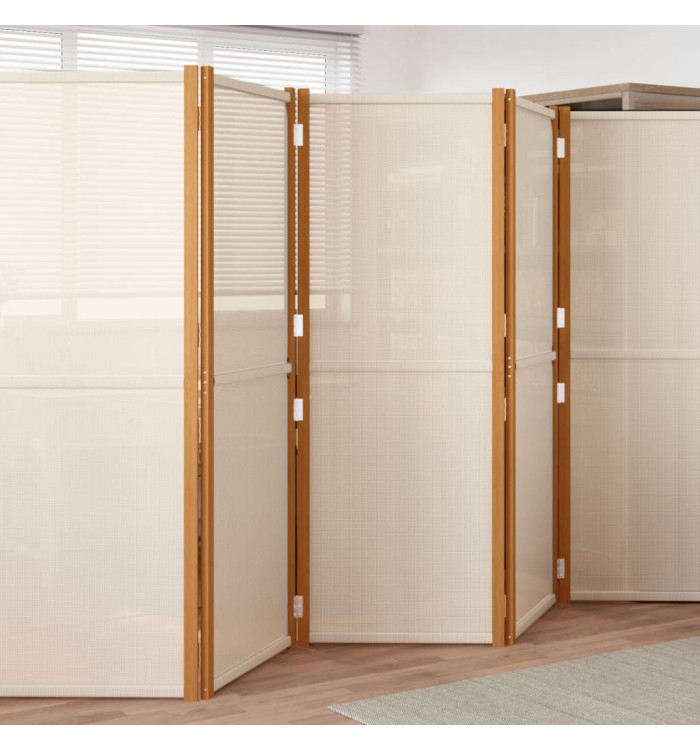 Cloison de séparation 5 panneaux Blanc crème 350x180 cm | Mobilier & Déco