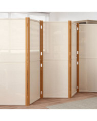 Cloison de séparation 5 panneaux Blanc crème 350x180 cm | Mobilier & Déco