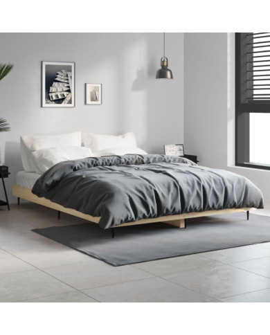 Cadre de lit sans matelas chêne sonoma 140x190 cm | Mobilier & Déco