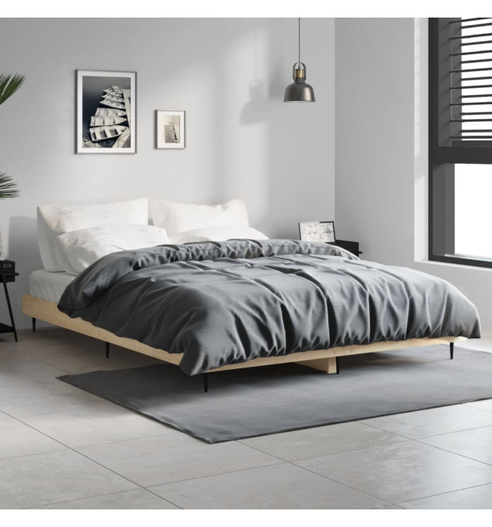 Cadre de lit sans matelas chêne sonoma 140x190 cm | Mobilier & Déco