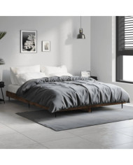 Cadre de lit sans matelas chêne fumé 140x190 cm bois ingénierie | Mobilier & Déco