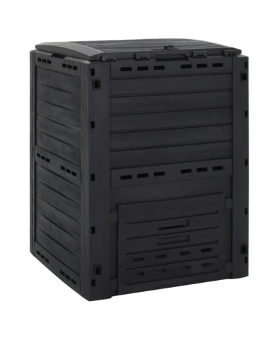 Composteur de jardin Noir 280 L Polypropylène | Mobilier & Déco
