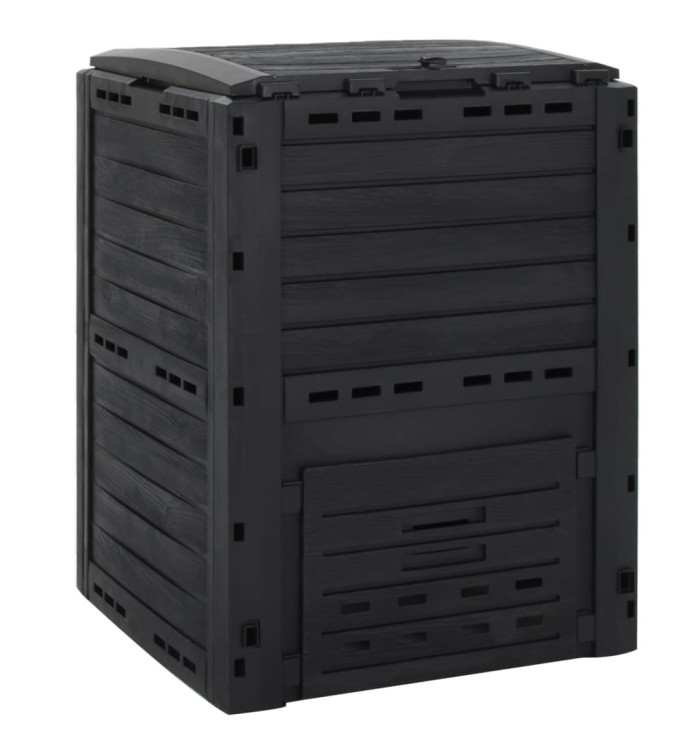 Composteur de jardin Noir 280 L Polypropylène | Mobilier & Déco