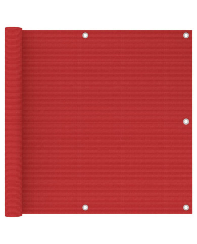 Écran de balcon Rouge 90x600 cm PEHD | Mobilier & Déco