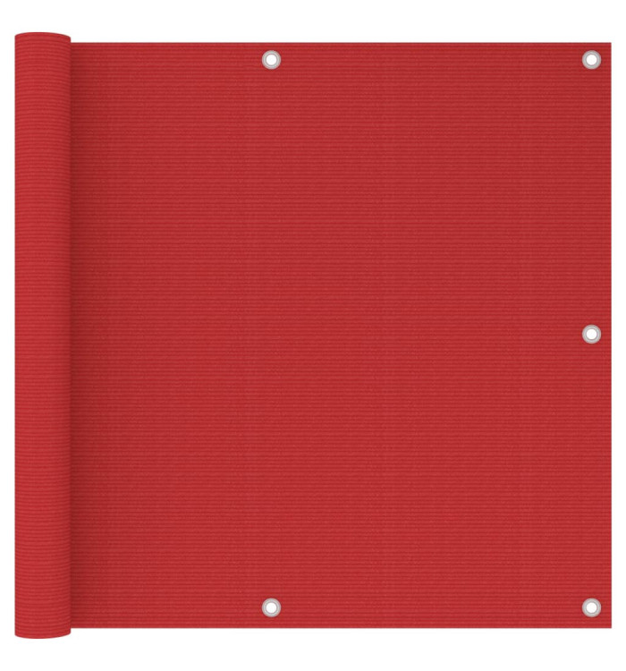 Écran de balcon Rouge 90x600 cm PEHD | Mobilier & Déco