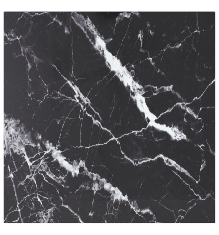 Dessus de table noir 60x60 cm 6 mm verre trempé design marbre | Mobilier & Déco