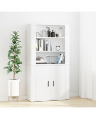 Buffet haut Blanc Bois d'ingénierie | Mobilier & Déco