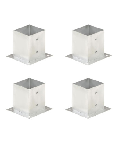 Ancres de poteau 4 pcs Métal galvanisé 121 mm | Mobilier & Déco