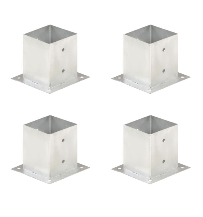 Ancres de poteau 4 pcs Métal galvanisé 121 mm | Mobilier & Déco