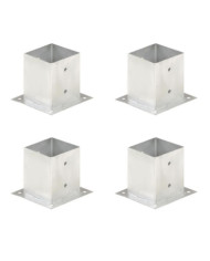 Ancres de poteau 4 pcs Métal galvanisé 121 mm | Mobilier & Déco